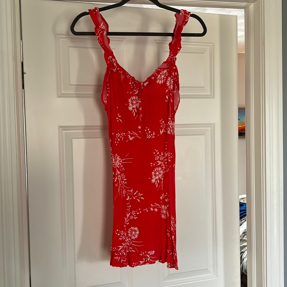 Orange and white dress - size large but fits like a small-medium